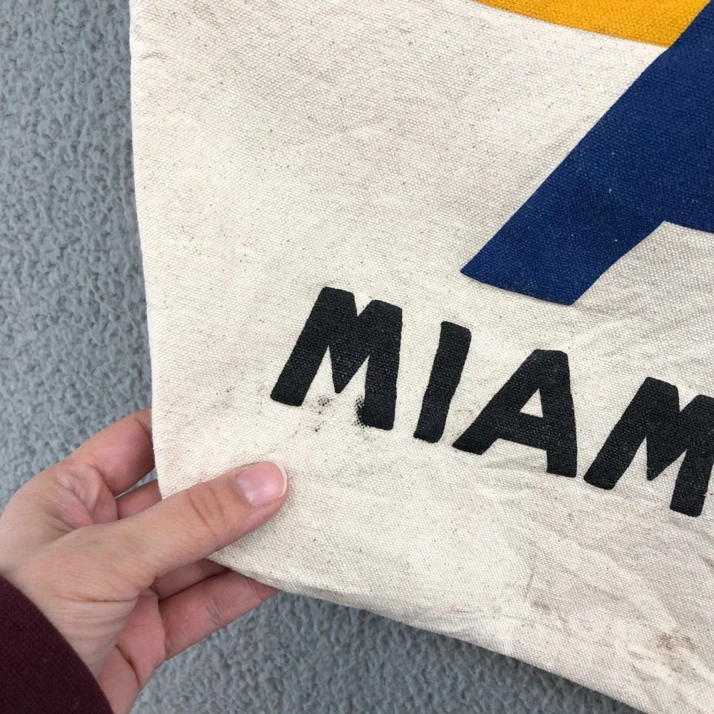 Aviator Nation Tote Bag Unisex OS Cream Miami La‎ Jolla Canvas Set of 2 Retro